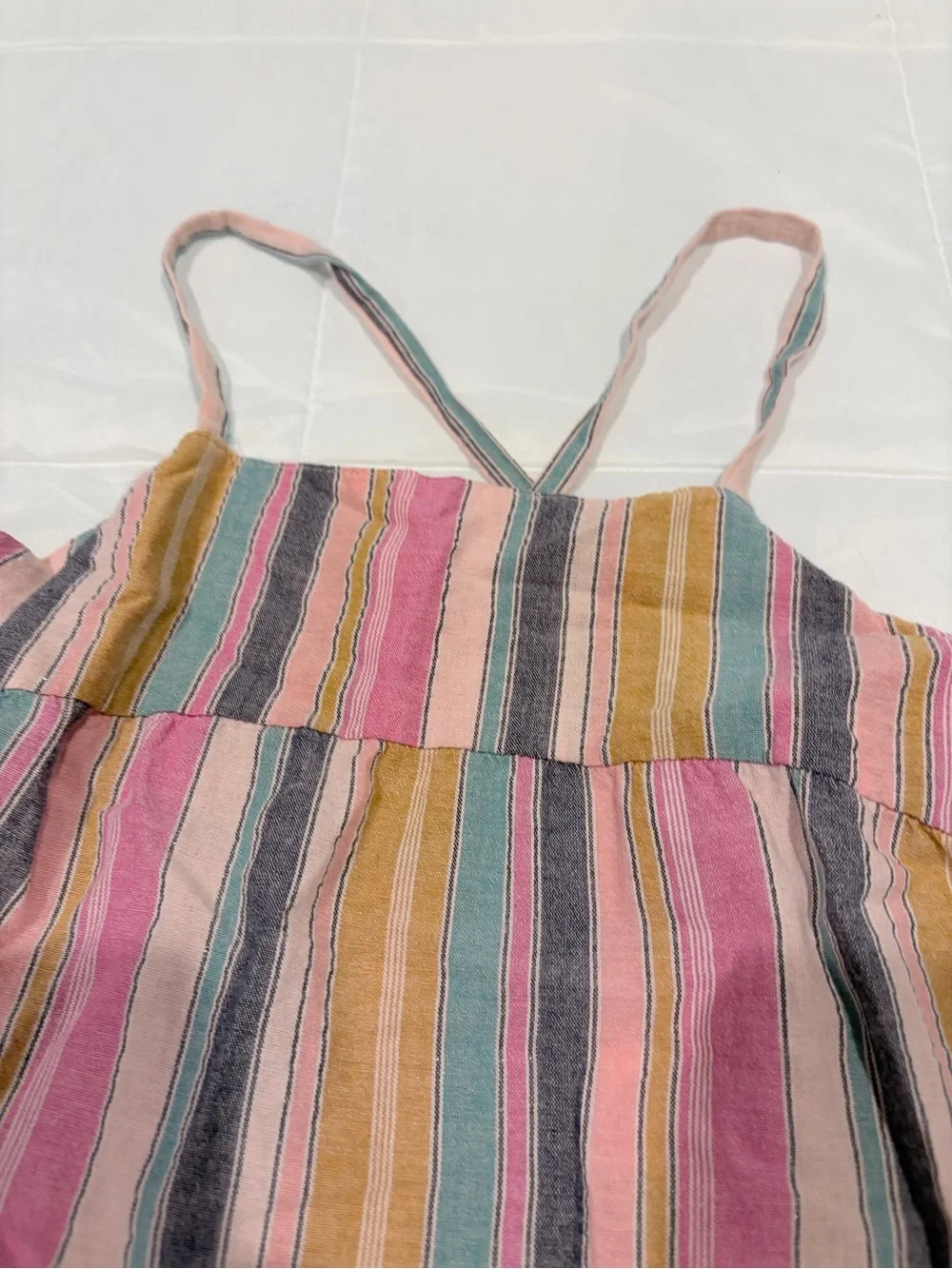 Cat & Jack Pink and Multi-Color Striped Tiered Sundress